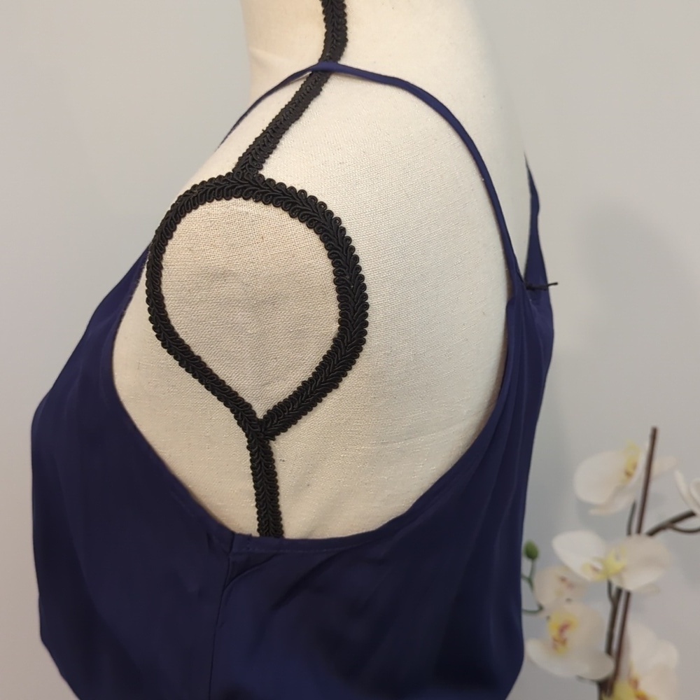 NWT - Blue Women's Cami Maxi Dress Sleeveless V Neck Solid Dress - Picture 4 of 13